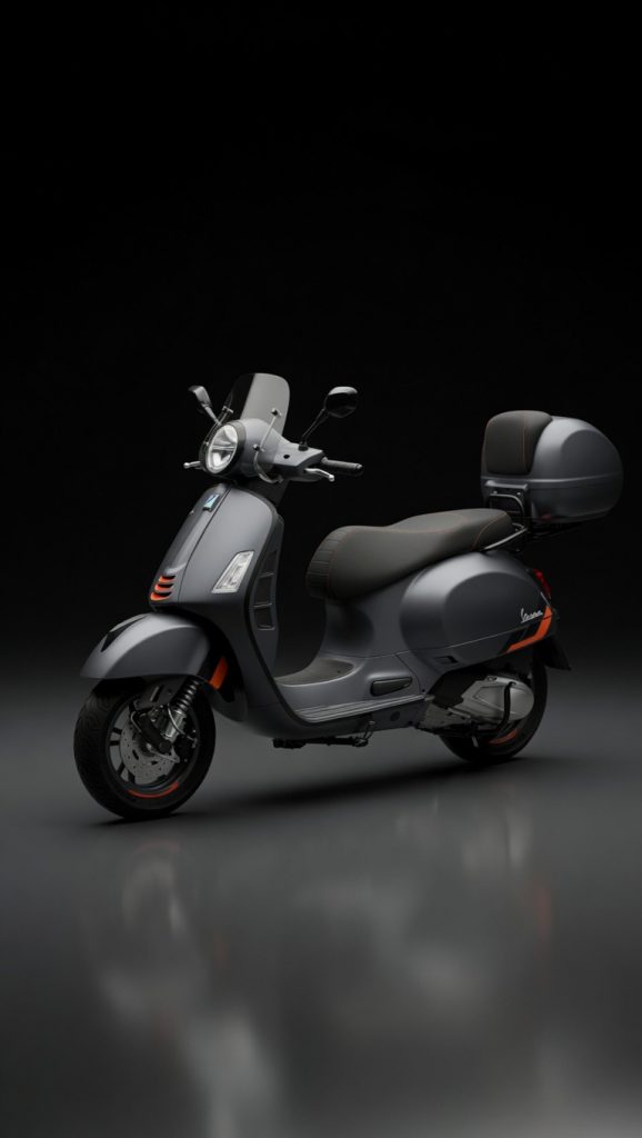 Vespa GTS 310 2026 Gris Matt avec accessoire du nouveau scooter premium à Tanger.